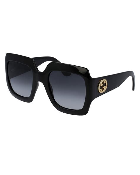 51mm square sunglasses gucci|Gucci oversized square sunglasses black.